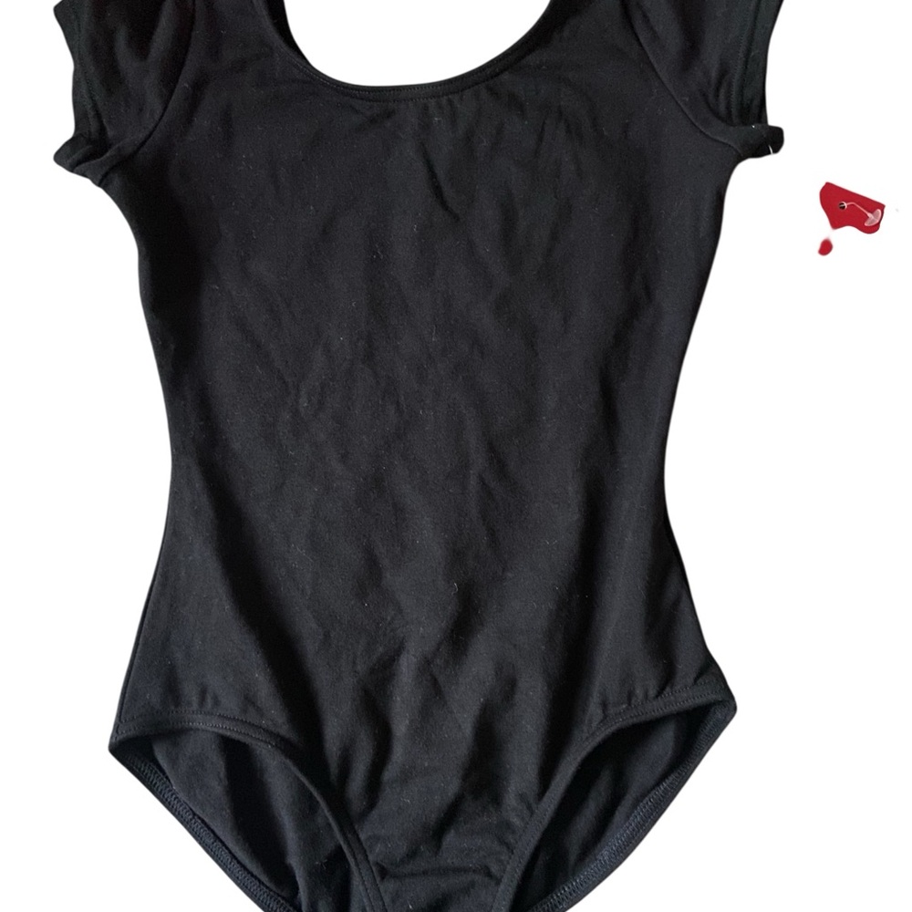 Capezio Black Kids One Piece Short Sleeve Leotard CC400C